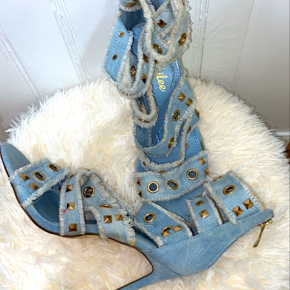 Jean Studded Heels